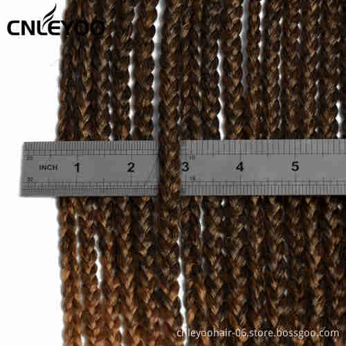 Wholesale 24 Roots Kanekalong Box Braids Crochet Hair 18 Inch Brown Crochet Box Braiding Hair Extension for Women